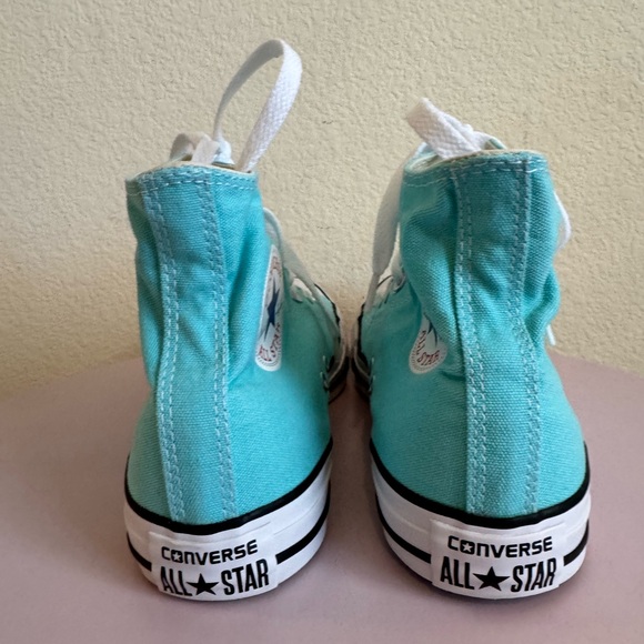 Converse High-Top Sneakers in Teal and White - Picture 8 of 16